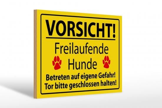 Insegne: Blechschild-VORSICHT FREILAUFENDE HUNDE – Nuovo e nell'imballaggio originale da Rupperswil venduto da big-one-sale 1