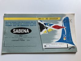 Vintage Sabena Passenger ticket 1961
