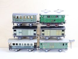 BUCO E-Lok + 5 x SBB Personenwagen/Güter - Spur 0 - Uhrwerk