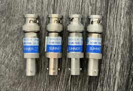 4 Stücke Dämpfung Huber SUHNER 75 Ohm  3,6,10,20 dB  DC-10GH