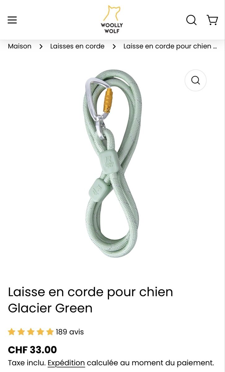 Collier et laisse: Laisse Wooly Wolf neuve – Neuf (Voir description) à Corserey par ter_dhy6 1
