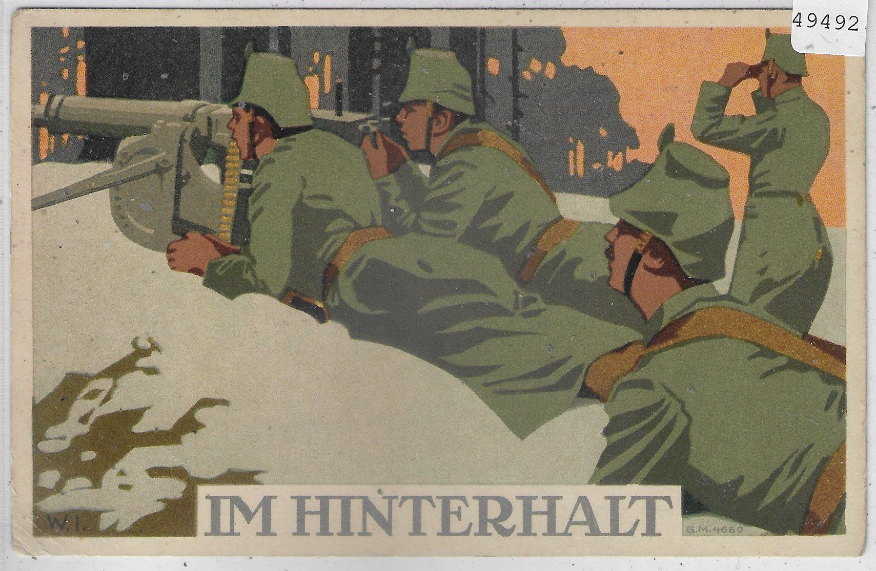 Cartes postales: Armee Suisse - Im Hinterhalt - Litho – D'occasion à Ettingen par Kartenplanet