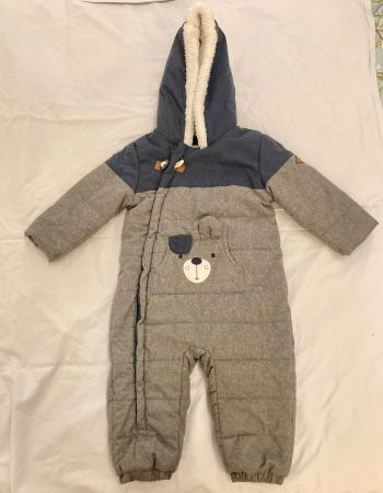 Schneeanzug Kinder+Teddy Applikation Gr.92,nur 1mal getragen