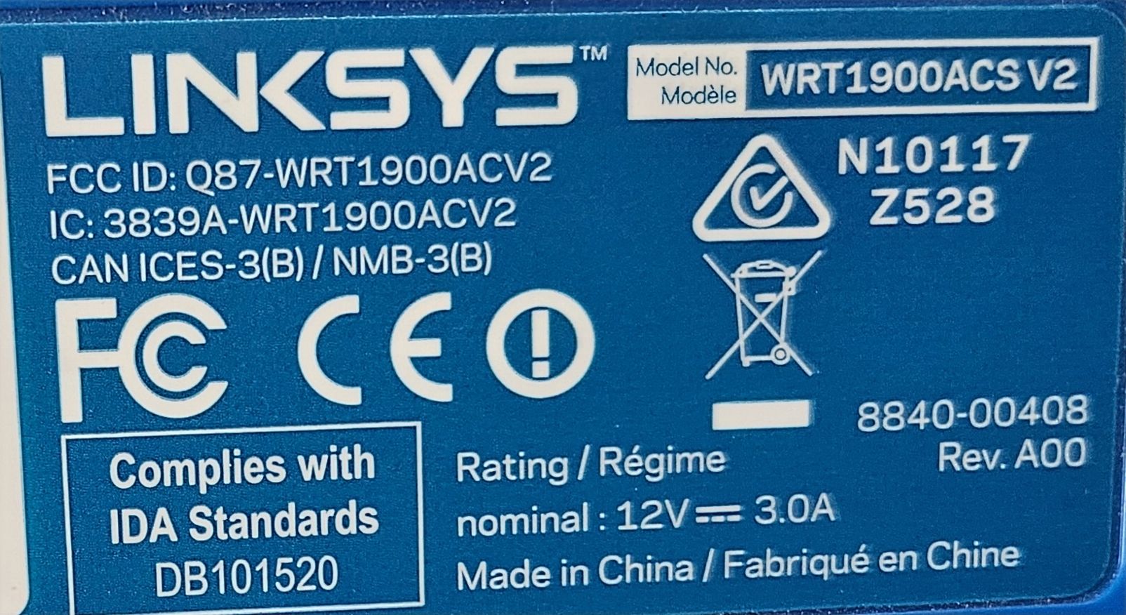 Linksys Modem & Router: Linksys WRT1900ACS V2 Router, mit Netzteil & Kabel! – Usato da Oberburg venduto da znas 6