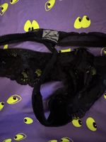 Schwarze Spitze Tanga Damen Grösse m