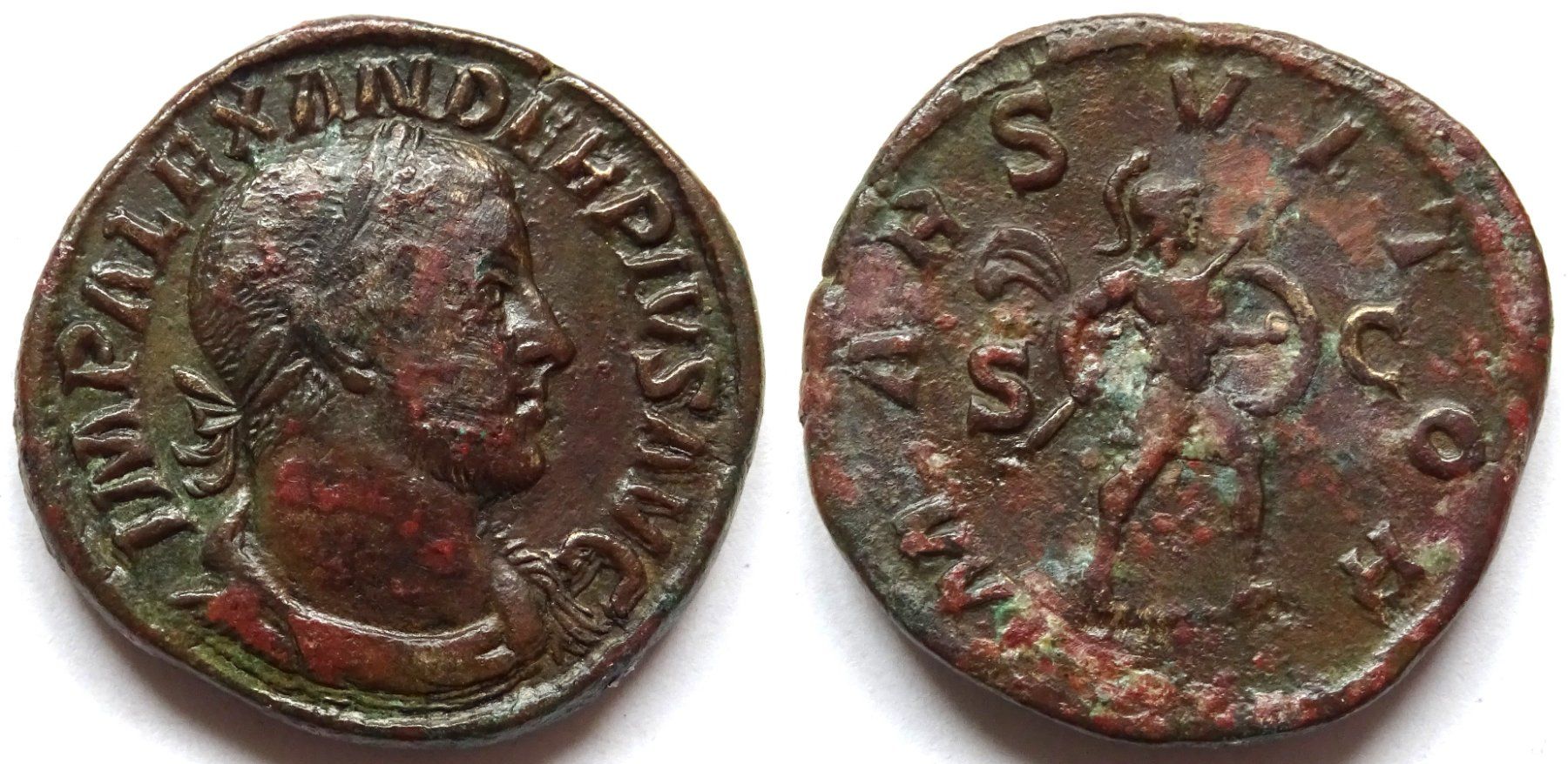Alle Münzen: SEVERUS ALEXANDER AE Sestertius (231-235 AD) - Mars Vltor – Gebraucht aus La Sarraz von classicworldcoins