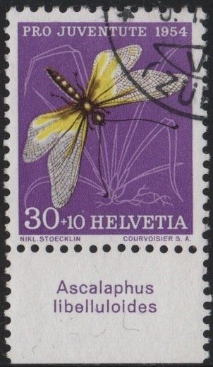 Tutti i francobolli: 30 Rp. Schmetterlingshaft mit TAB (Ascalaphus libelluloides) – Usato da Eglisau venduto da Chperfins