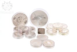 LOT 28 BULLION MÜNZEN UND EIN BARREN IN SILBER AG