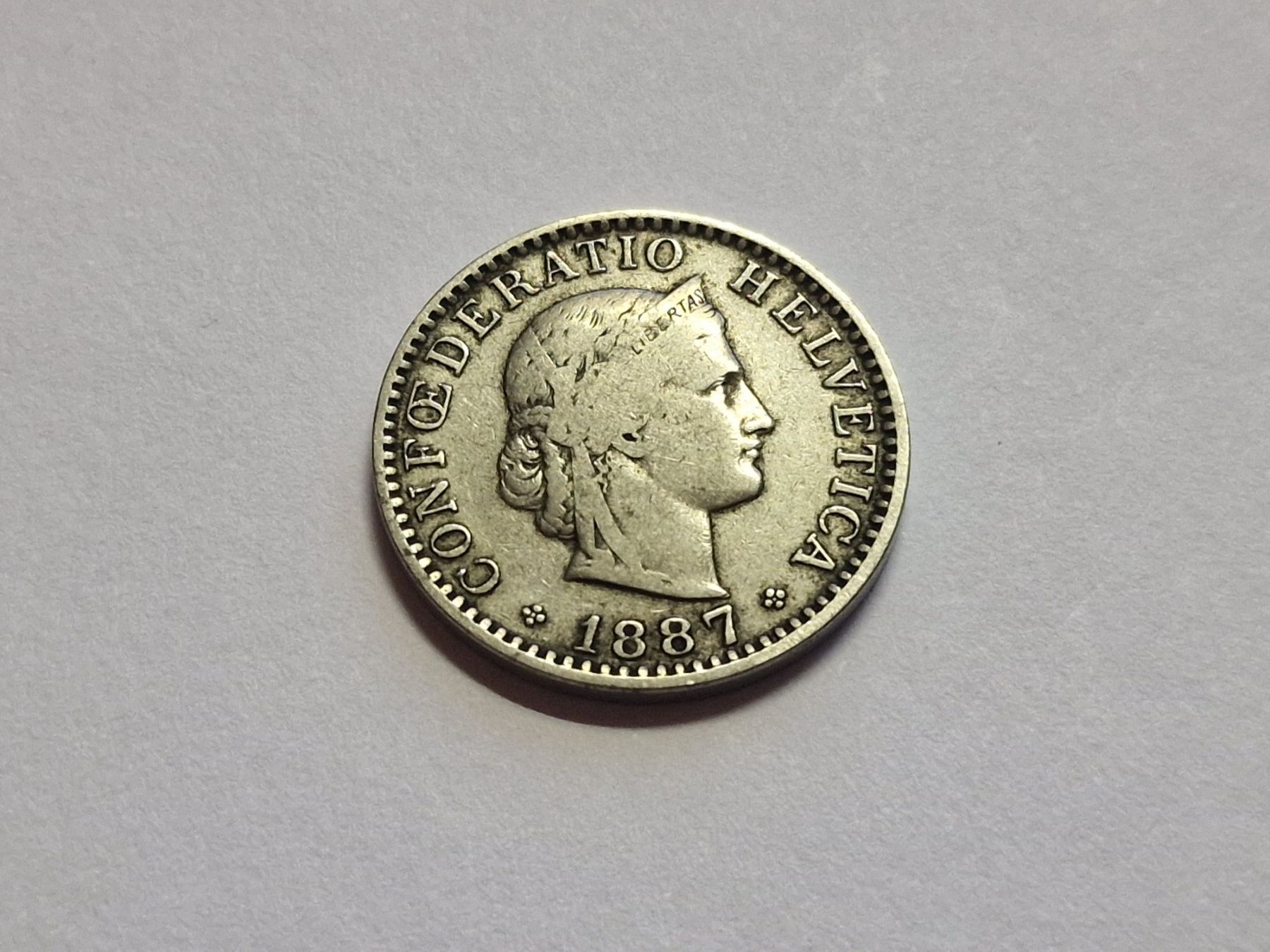 Tutti le monete: 20- Rappen 1887. – Usato da Zürich venduto da Moreira01 1