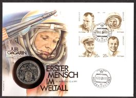 Numisbrief: Erster Mensch im Weltall, Juri Gagarin