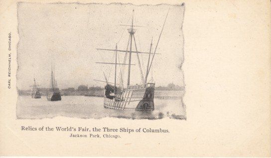 Ansichtskarten: Die drei Schiffe von Columbus – Gebraucht aus Zuerich von OceanLinerPostcards