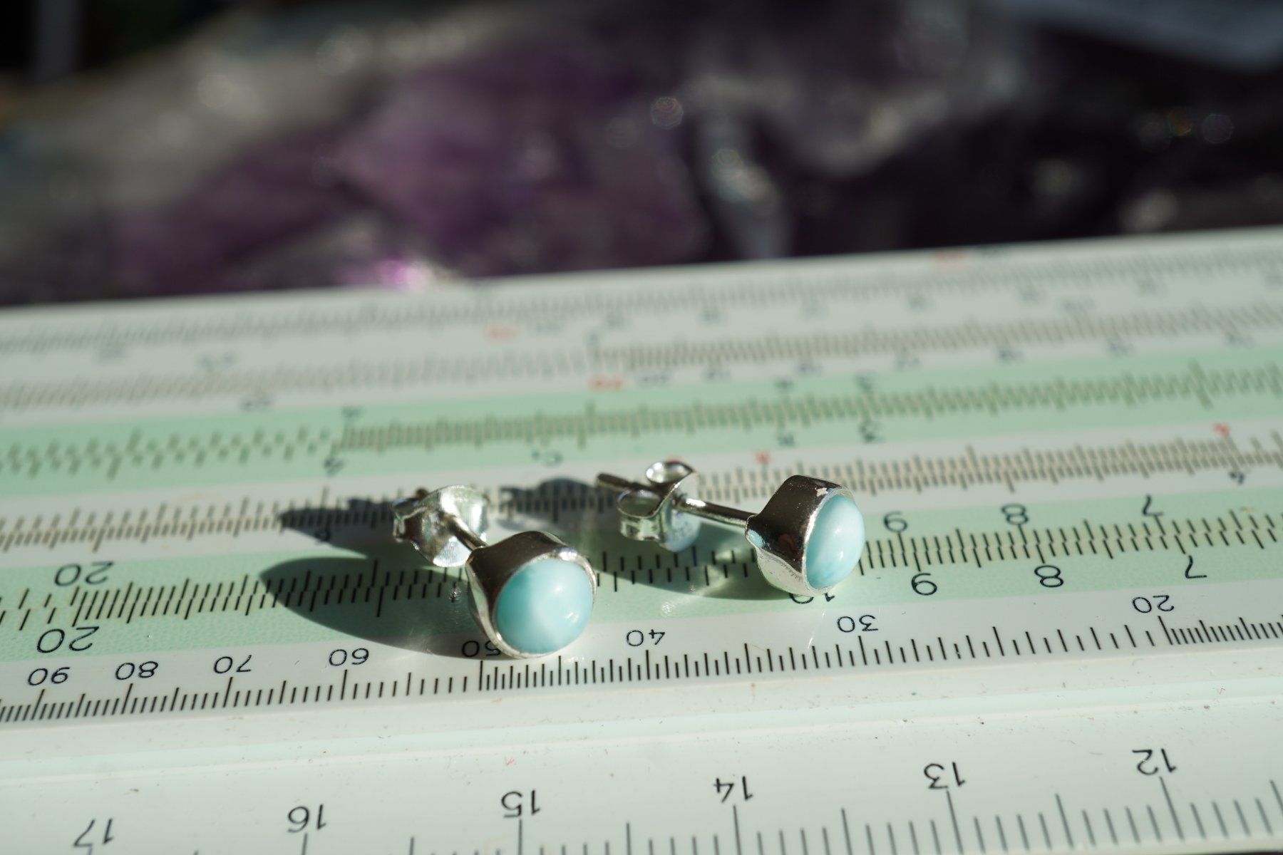 Orecchini pendenti & Orecchini a lobo: Larimar     Ohrstecker 6 mm Silber Sehr Schön – Nuovo e nell'imballaggio originale da Eschenbach SG venduto da topstone 2