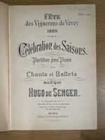 Partition Piano Célébration des Saisons 1889