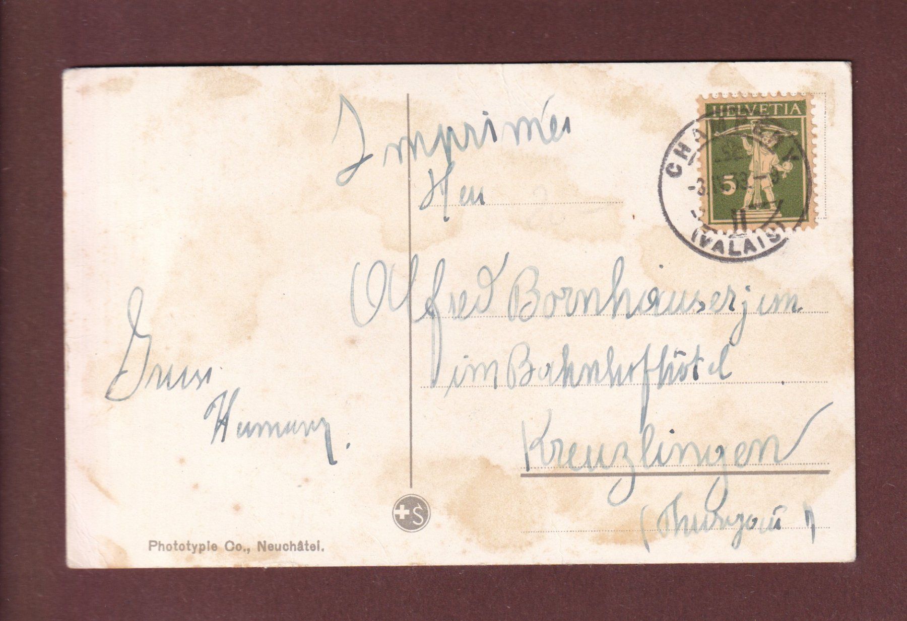 Cartes postales: CHAMPERY - 1933 – D'occasion à Pully par nicecards-shop 1