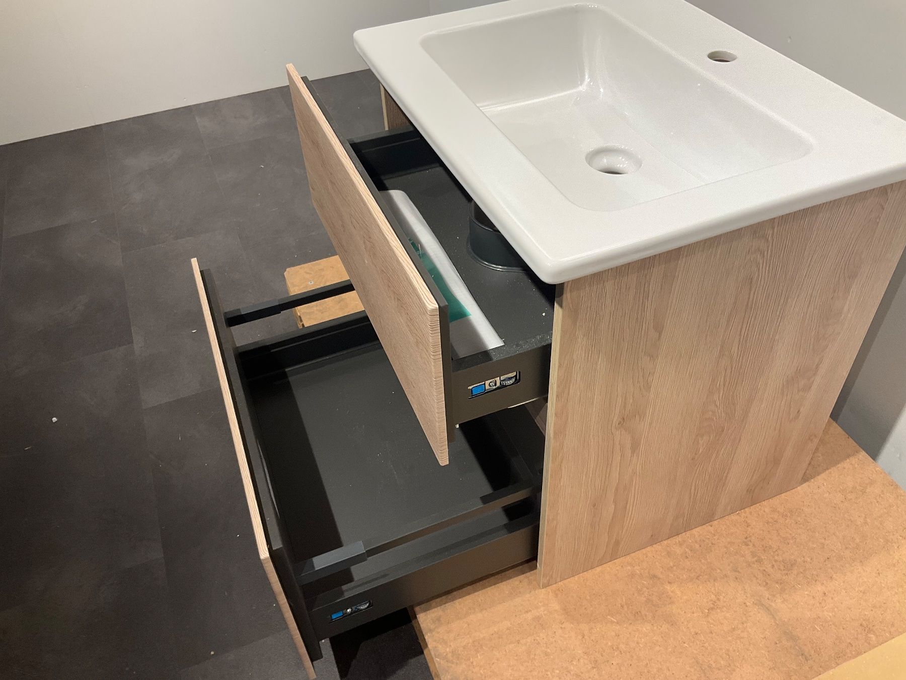 Mobili per bagno: 081Burgbad Badmöbel, Holzoptik hell/weiss, 63cm – Nuovo (secondo la descrizione) da Derendingen venduto da Meisterstuecke 3