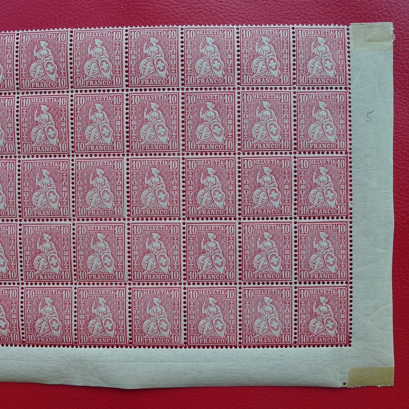 Tutti i francobolli: 1882 SITZENDE: Nr.46 im seltenen Halbbogen ** Kat: 800.-+ – Usato da Sursee venduto da Luzernerraute 2