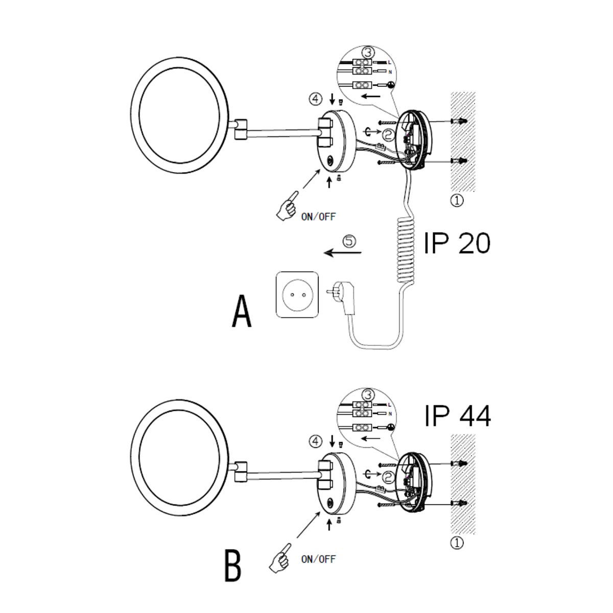 Lampade: LED Wandspiegel, 3fach, IP44, Dimmbar – Nuovo (secondo la descrizione) da Kreuzlingen venduto da Smart-Light 4