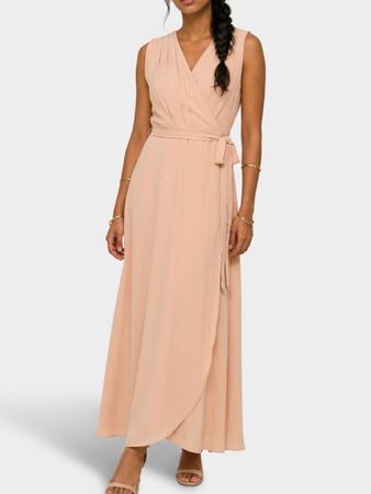 Damen Kleid Wickeloptik Rosa Grösse M-L