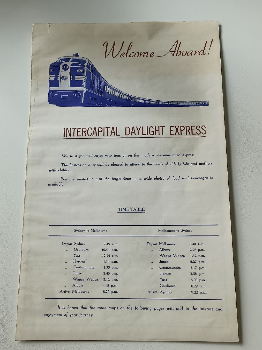 Documenti: Alte US Bahn Broschüre / Intercapital Daylight Express 1940 – Usato da Brugg AG venduto da Ente015 1