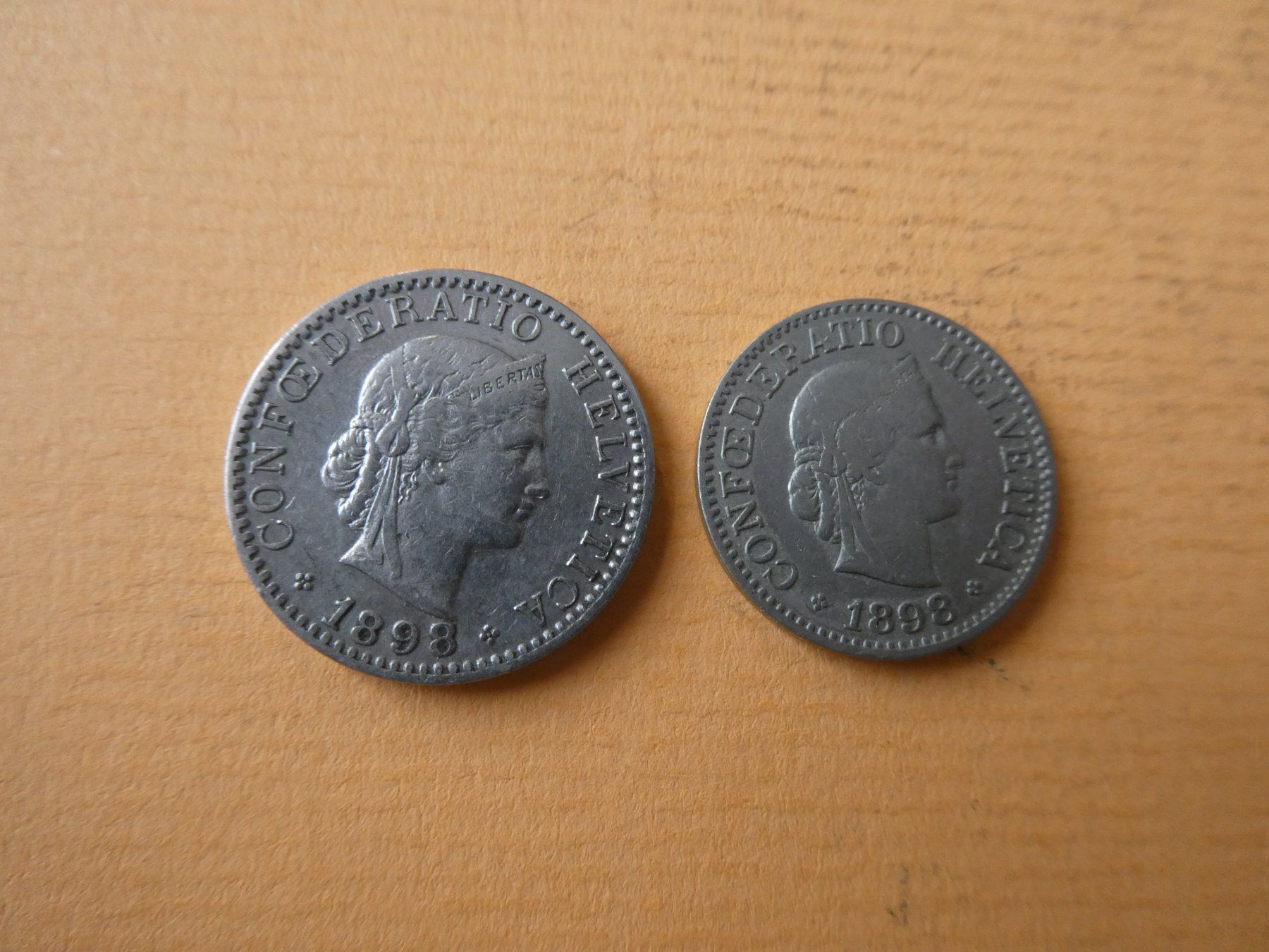 Toutes les monnaies: Schweiz 1898, Set 10 und 20 Rappen – D'occasion à Hinterforst par Rohusri