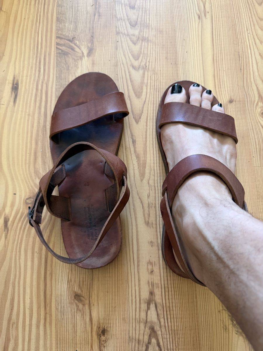 Herrenschuhe: Handgemachte Ledersandalen Gr. 43 – Gebraucht aus Lohn-Ammannsegg von -dovahkiin-