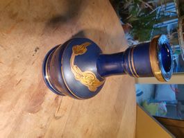 Dekoflasche blau bemalt
