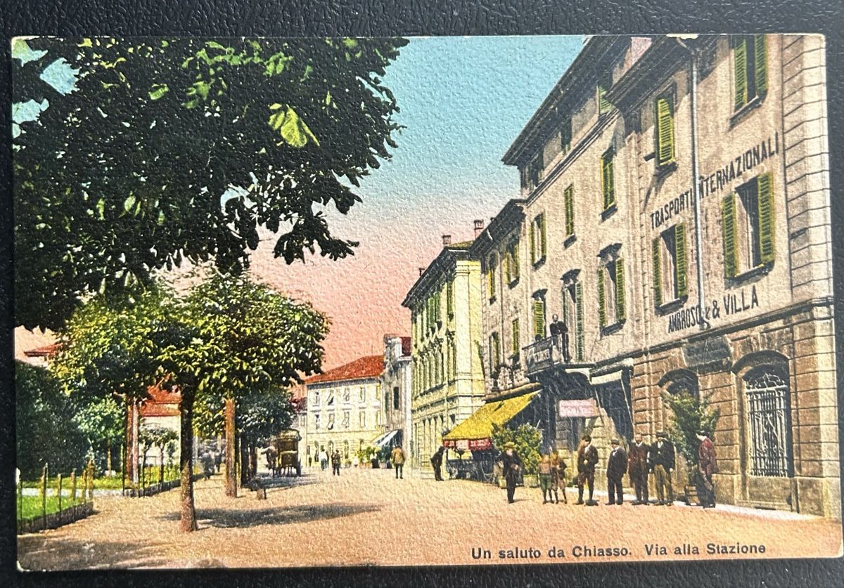 Cartoline postali: Chiasso Via della Statione  – Usato da Horw venduto da Tellbub