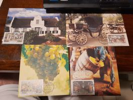 Superbe collection de 4 cartes postales d'Afrique du Sud!