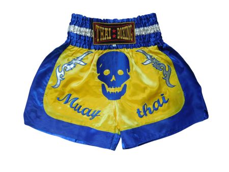 Muay Thai Shorts Unisex Blau Gelb M-3XL MMA Boxen Sport 016