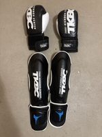 Kickboxing Gloves and Shin Guards Set Black
