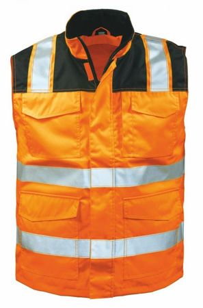 WARNSCHUTZWESTE ORANGE/SCHWARZ