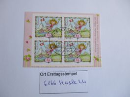 Viererblock mit Ort Ersttagsstempel 6166 Hasle