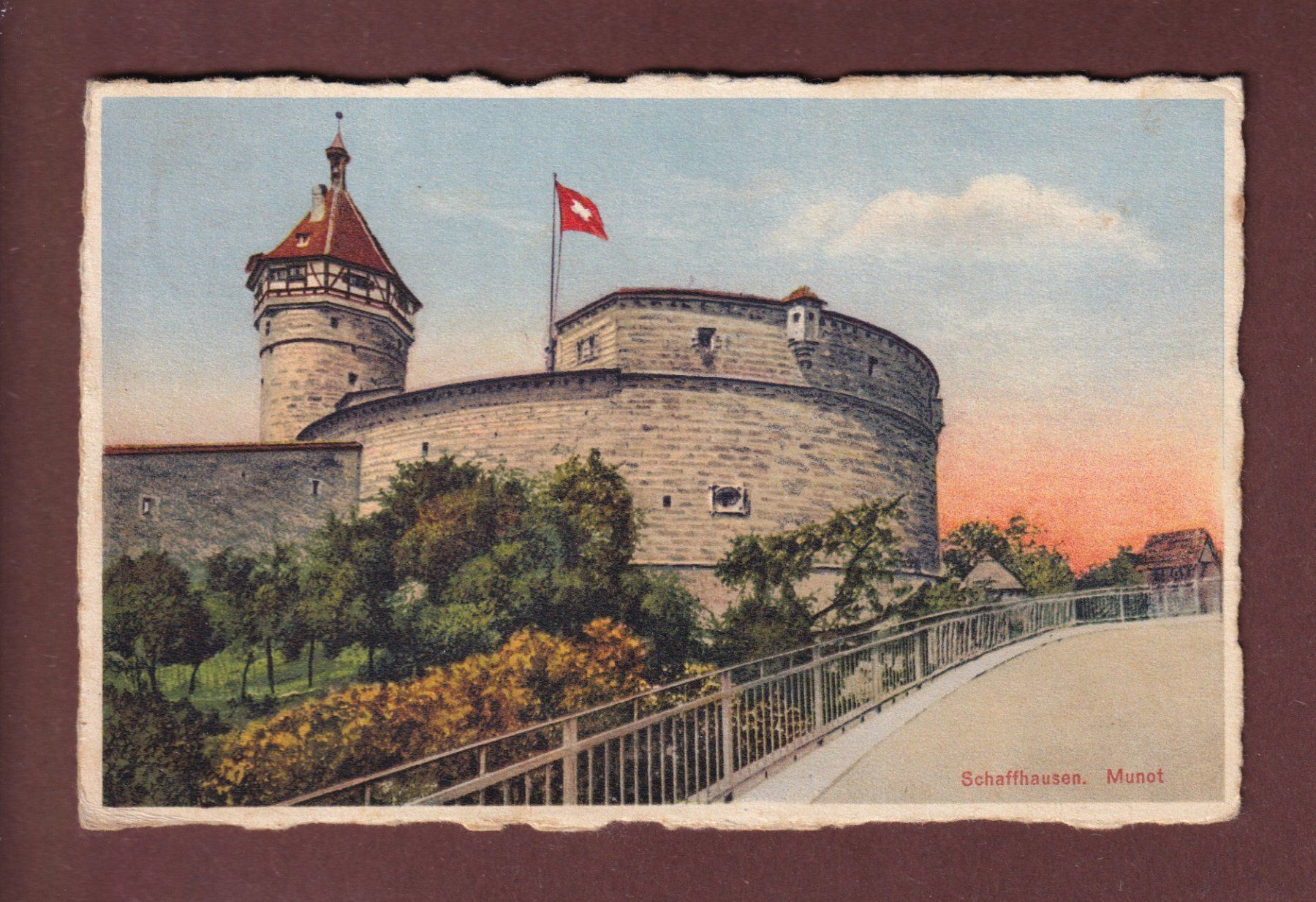 Cartoline postali: SCHAFFHAUSEN - Munot - 1934 – Usato da Pully venduto da nicecards-shop