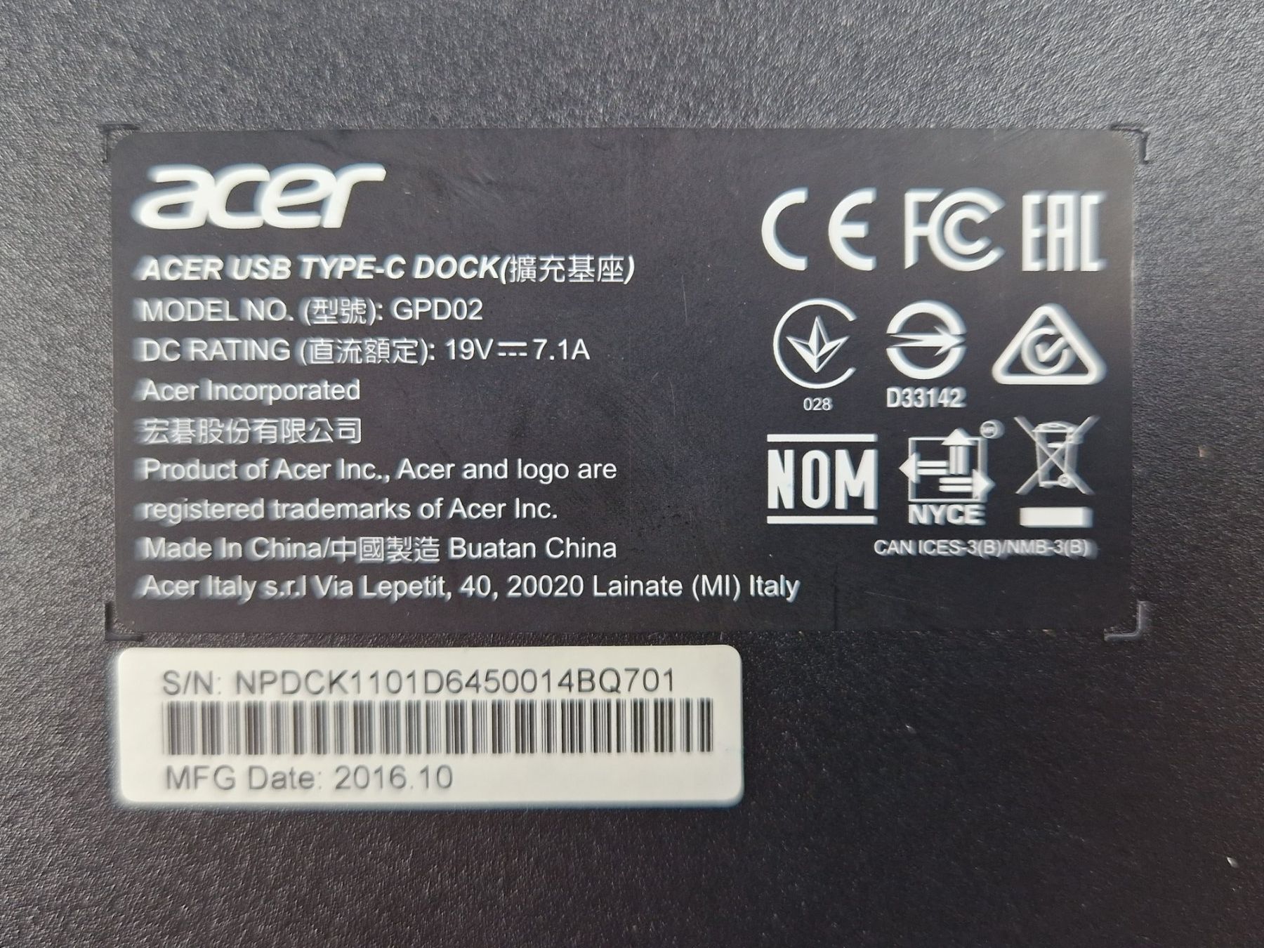Dockingstation: ACER USB Typ-C Dock "GPD02" – Gebraucht aus Muhen von Restwert_Muhen 3