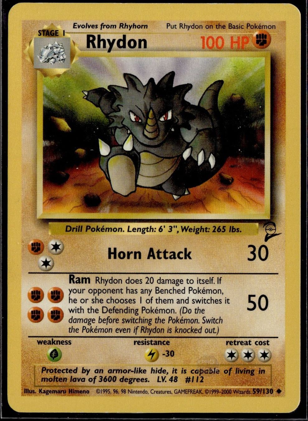 Pokémon Carte collezionabili: Ryhdon 59/130 Base Set II – Usato da Zürich venduto da pokemon_cards