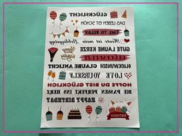Kerzentattoos - Sticker - Texten für auf Kerzen - Geburtstag