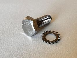 M-10 Edelstahlschraube A2-70 Schaftlänge 25mm inkl U-Scheibe