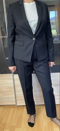Tailleur femme Caroll bleu marine en laine taille 38/42
