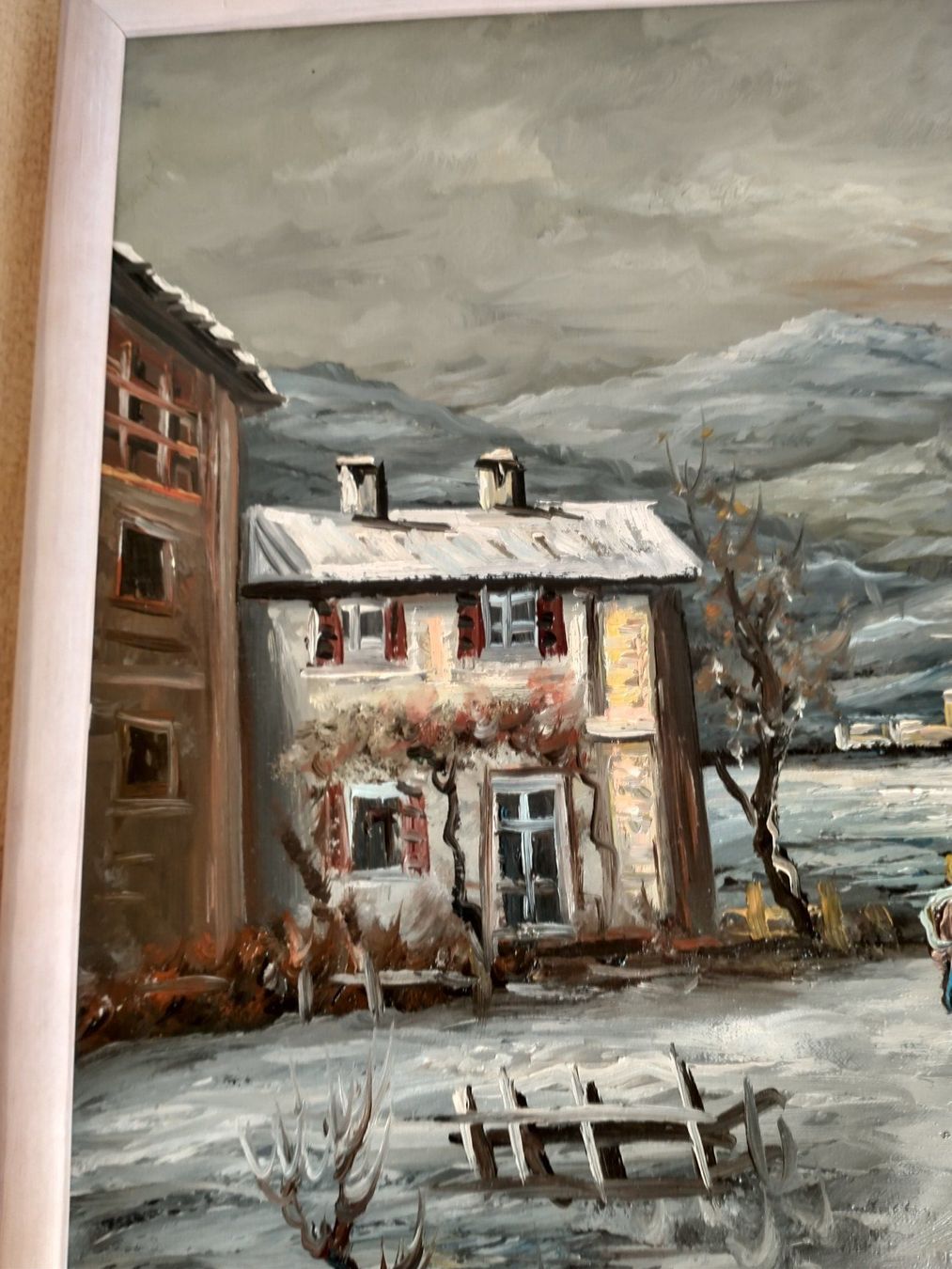 Tableaux: Winterliches Ölgemälde - Dorf im Schnee! – D'occasion à Löhningen par Chimae67 3