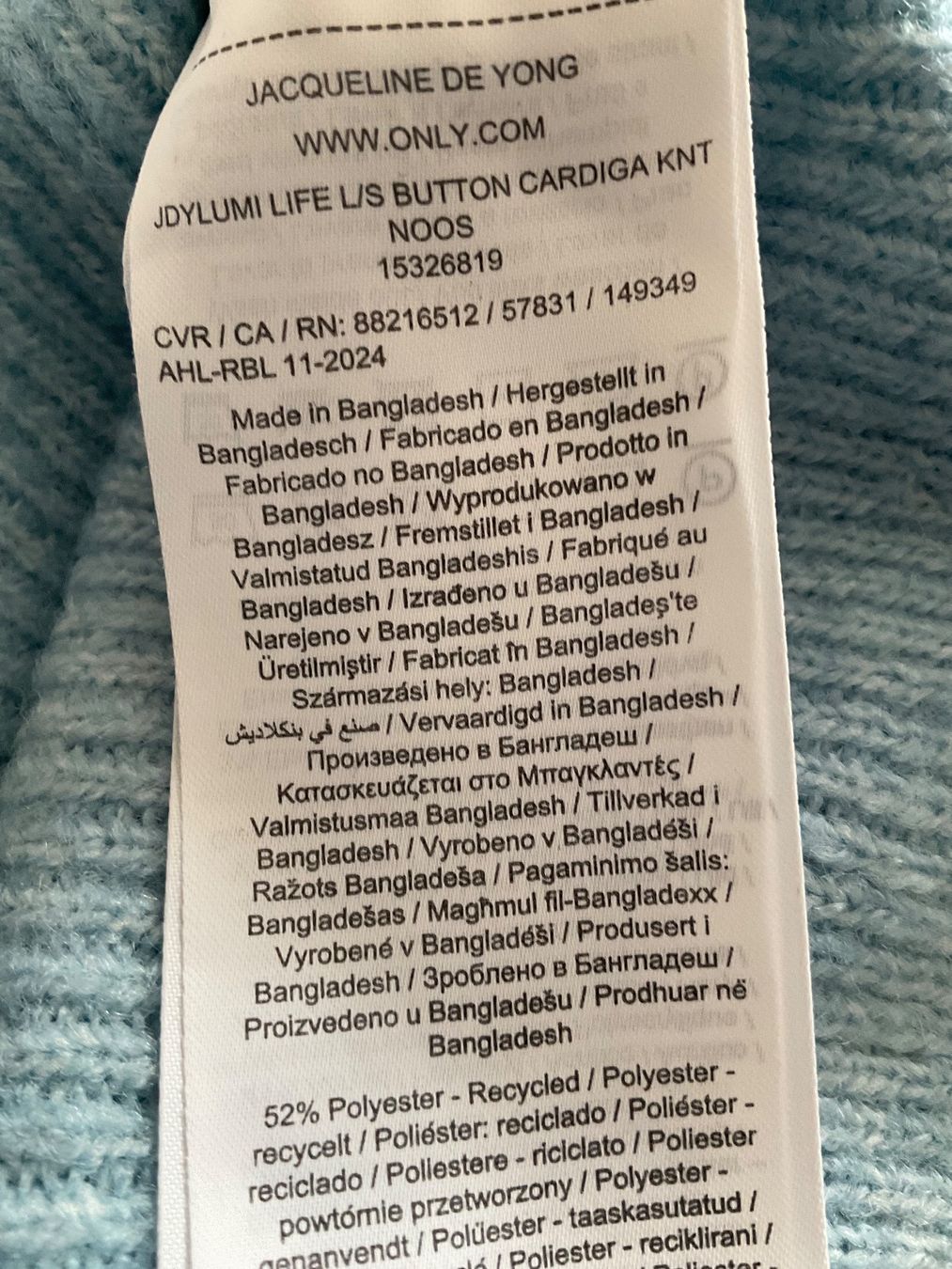 Giacche: JACQUELINE DE YONG Strickjacke Gr M hellblau – Nuovo (secondo la descrizione) da Urdorf venduto da alda02 9
