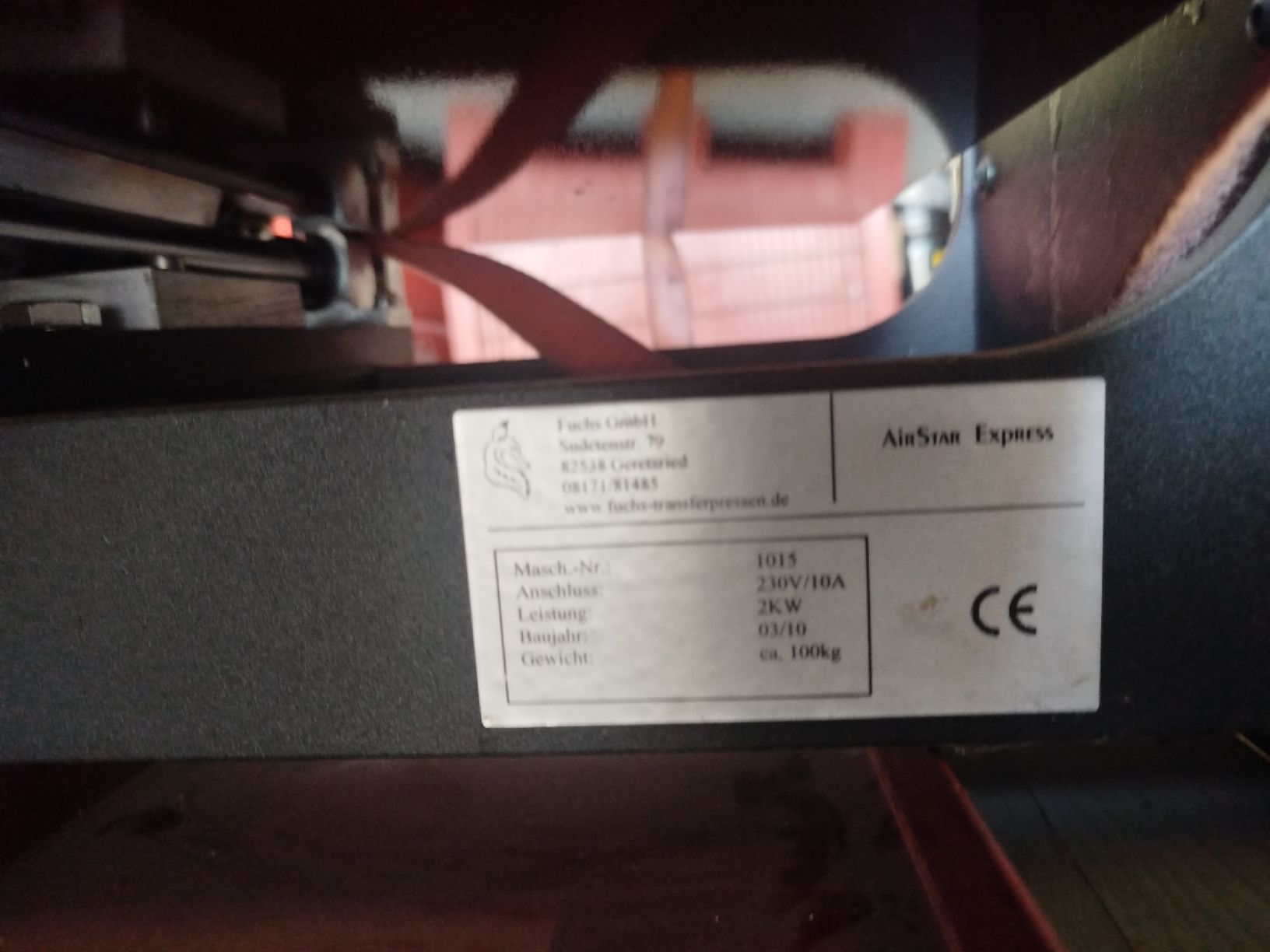 Toutes les machines: Fuchs AirStar Express Transferpresse  – Défectueux à Chur par Feschtland 4