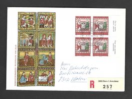 FDC Einschreiben Pro Patria Viererblock 1967