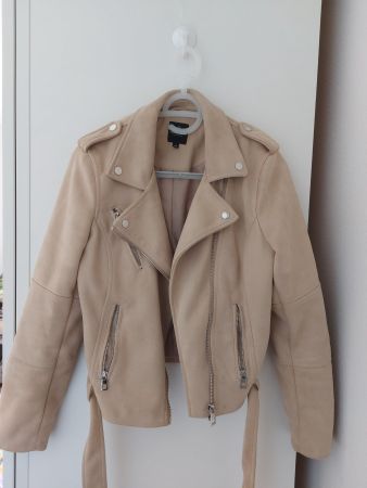 Veste biker effet daim
