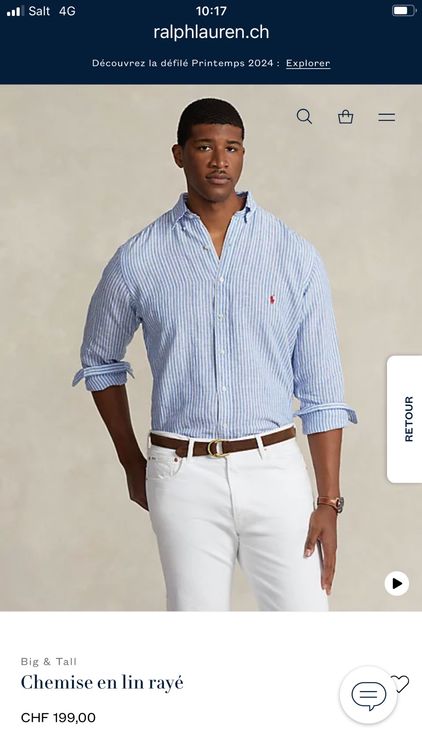 Chemise ralph lauren online rayé homme