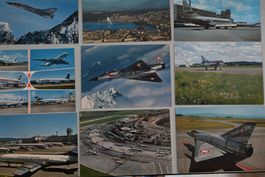 1 Lot 9 Karten mit Flugzeug
