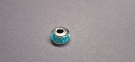 Silber Charm Kugel hellblau/türkis +Garantie