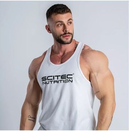 Scitec Nutrition Herren Tank Top Muskelshirt WEISS XL - NEU