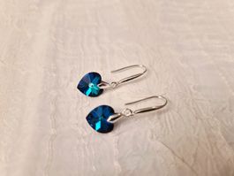 Handgemachte ohrringe aus swarovski ❤️ 10mm Bermuda Blue