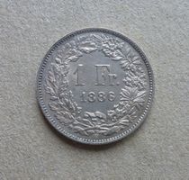 ++ 1.- Franken 1886, gute Erhaltung