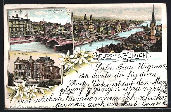 Cartoline postali: Litho Zürich, Central-Hotel und Polytec – Usato da Berlin venduto da bartko-reher